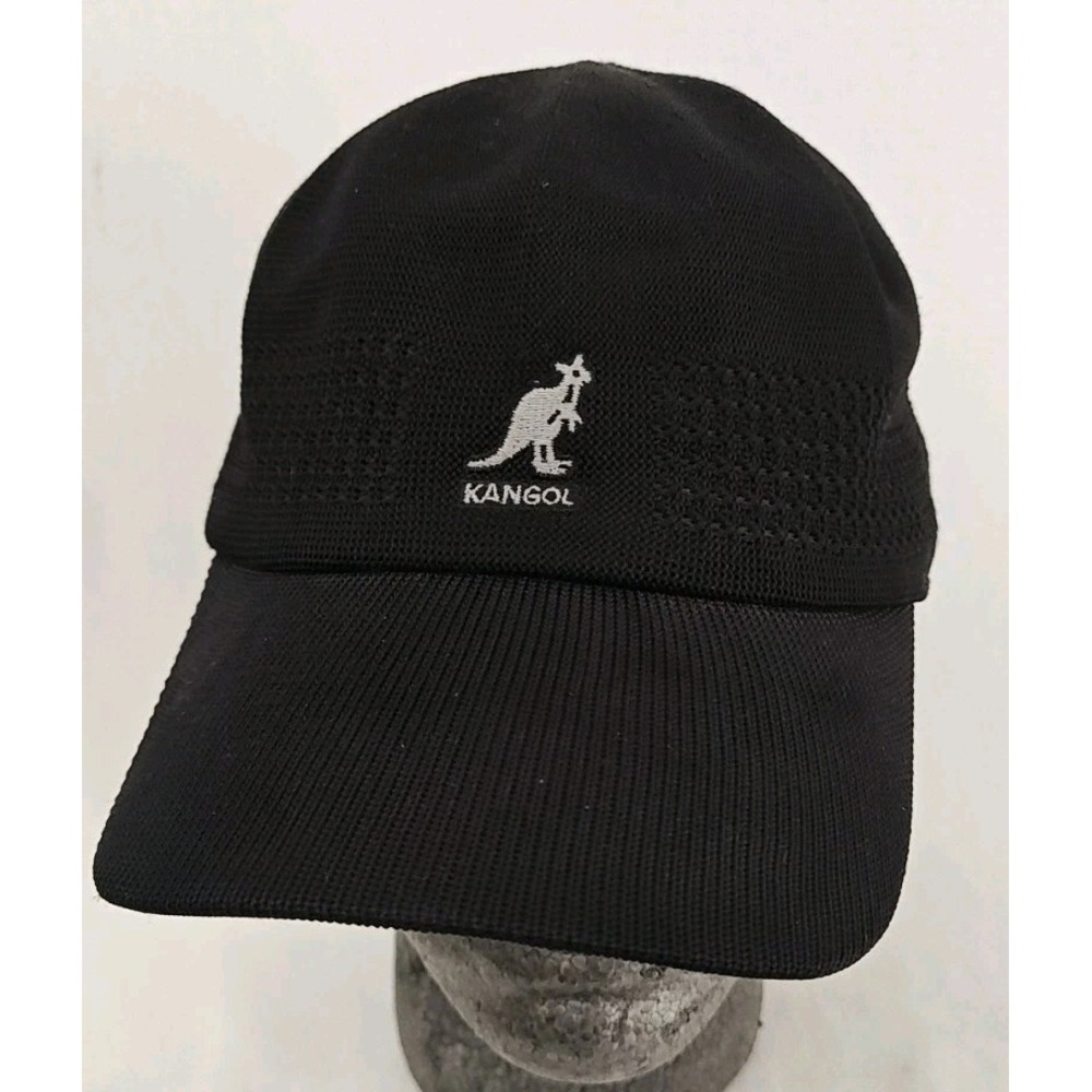 KANGOL Tropic Ventair Spacecap Seamless Knit Black Cap Hat Men's Large 1456BCHW